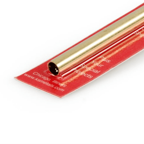 K&S 9/32x12in Round Brass Tube .014in Wall KNS8132