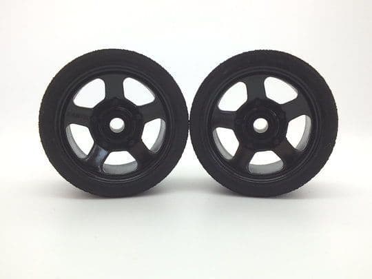Kamtec Black 5 Spoke Wheels and Tyres Trued and Glued