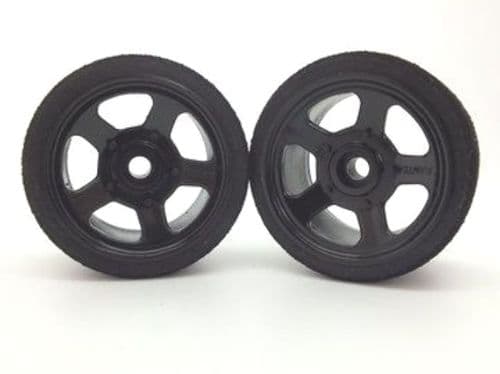 kamtec Black Bearing Front 5 Spoke Wheels and Tyres Trued and Glued