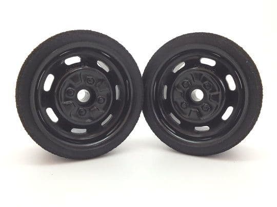 Kamtec Black Bearing Front Steel Wheels and UFRA 46 Tyres Trued and Glued