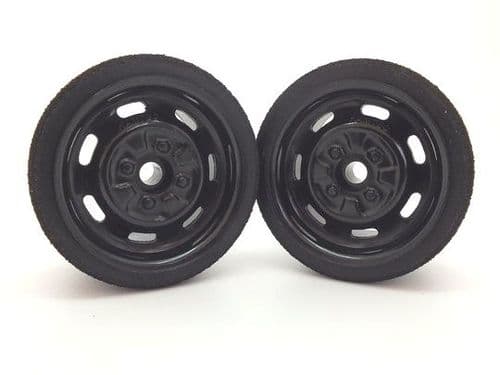 Kamtec Black Bearing Front Steel Wheels and UFRA 46 Tyres Trued and Glued