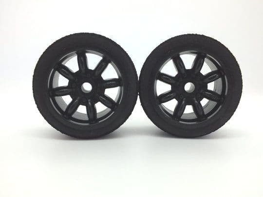 kamtec Black Minilite Wheels and Pink Medium Tyres