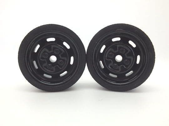 Kamtec Black Steel Wheels and Pink Medium Tyres