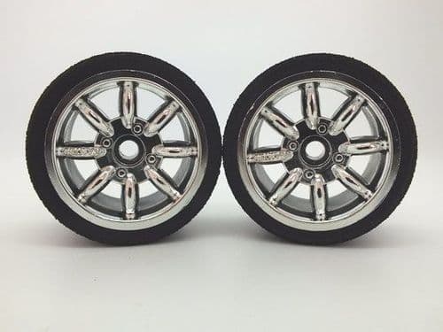 Kamtec Chrome Bearing Front Minilite Wheels and UFRA 46 Tyres Trued and Glued