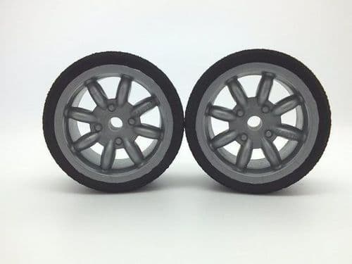 kamtec Silver Minilite Wheels and Pink Medium Tyres