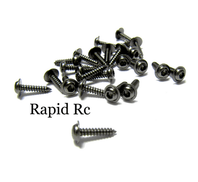 Kuza 2.3mm x 10mm Socket Head W/shoulder Servo Mounting Screws  Black