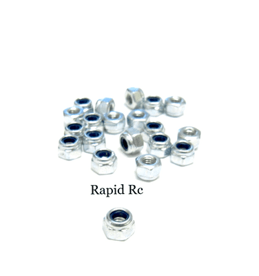 M3 Nyloc Nuts Bright Zinc plated