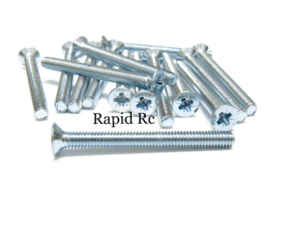 M4x50mm Countersunk Pozi Machine Screw Bright 