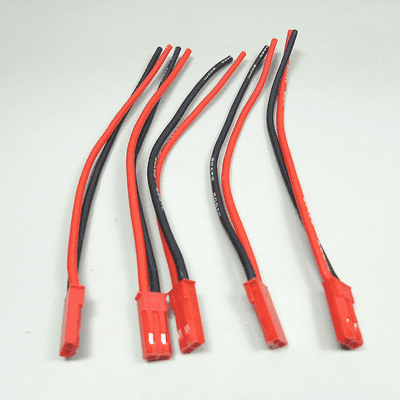 Male JST connector with 10cm quality soft silicon wire.