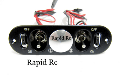 Medium Duty Double Futaba/JR Switch Harness with Built in Charging Sockets and Fuel Dot