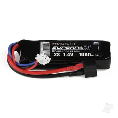 Radient Lipo battery 2S 1000mAh 7.4V 30C Deans