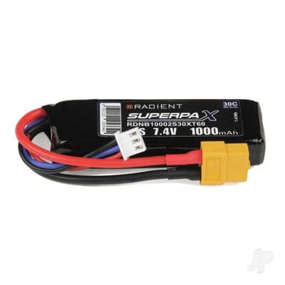 Radient Lipo battery 2S 1000mAh 7.4V 30C XT60