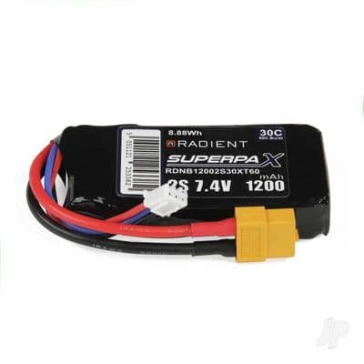Radient Lipo battery 2S 1200mAh 7.4V 30C XT60