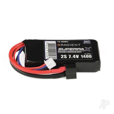 Radient Lipo battery 2S 1400mAh 7.4V 30C Deans