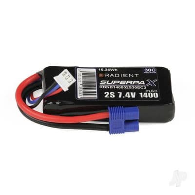 Radient Lipo battery 2S 1400mAh 7.4V 30C EC3