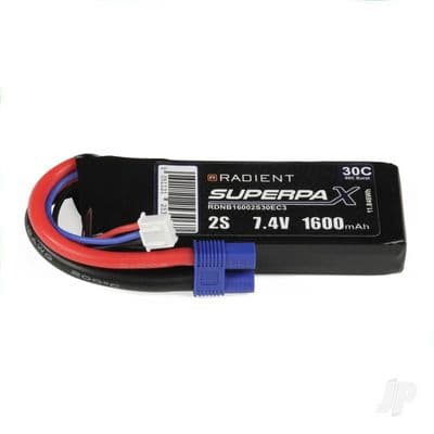 Radient Lipo battery 2S 1600mAh 7.4V 30C EC3
