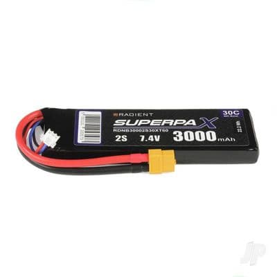 Radient Lipo battery 2S 3000mAh 7.4V 30C XT60