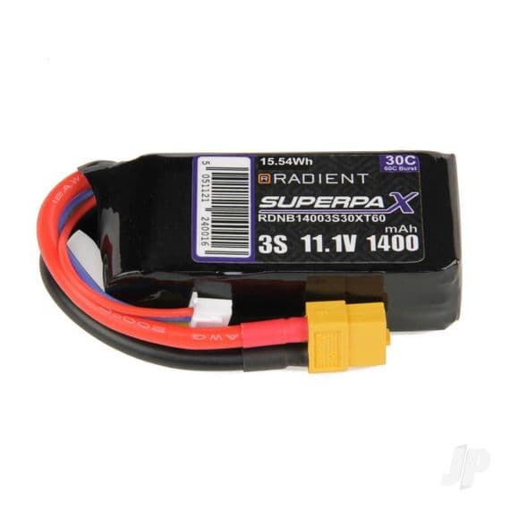 Radient Lipo Battery  3S 1400mAh 11.1V 30C XT60