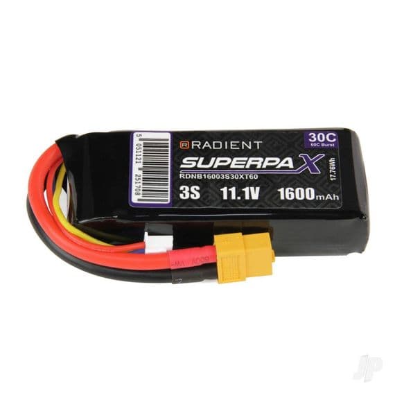Radient Lipo Battery 3S 1600mAh 11.1V 30C XT60