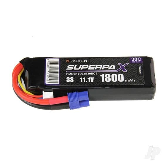 Radient Lipo Battery 3S 1800mAh 11.1V 30C EC3