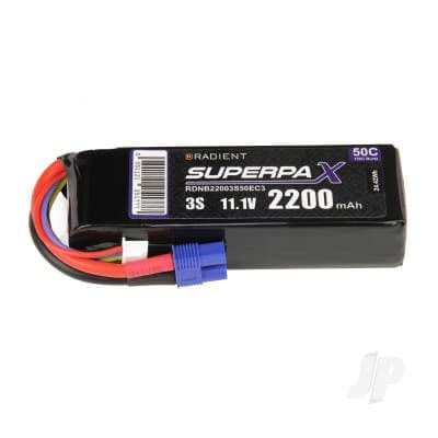 Radient Lipo Battery 3S 2200mAh 11.1V 50C EC3