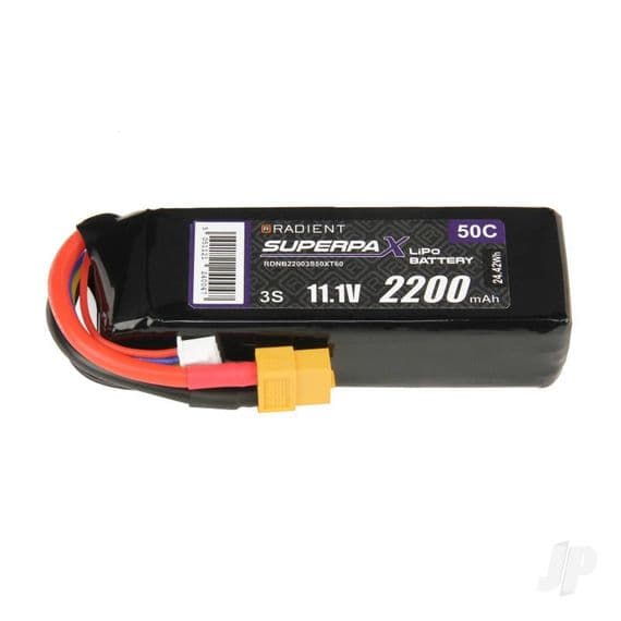 Radient Lipo Battery 3S 2200mAh 11.1V 50C XT60