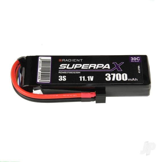 Radient Lipo battery 3S 3700mAh 11.1V 30C Deans (HCT)