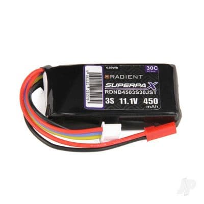 Radient Lipo battery 3S 450mAh 11.1V 30C JST