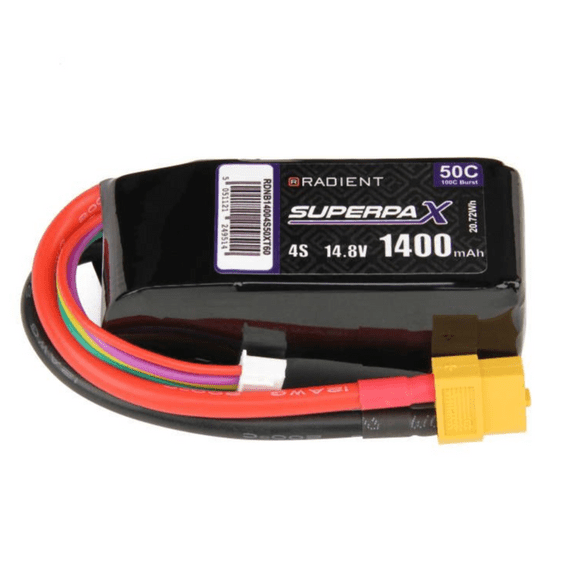 Radient Lipo Battery 4S 1400mAh 14.8V 50C XT60