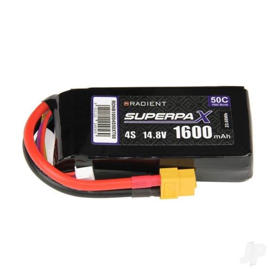 Radient Lipo Battery 4S 1600mAh 14.8V 50C XT60