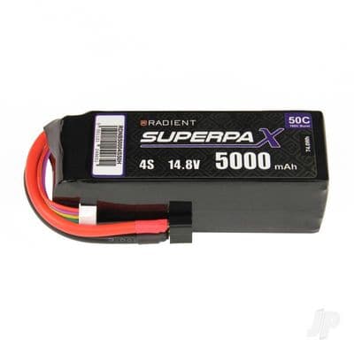 Radient Lipo battery 4S 5000mAh 14.8V 50C Deans (HCT)