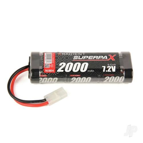 Radient Rc Car Battery NiMH 7.2V 2000mAh SC Stick, TAM