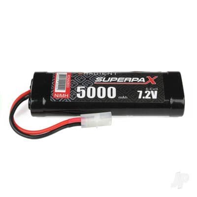 Radient Rc Car Battery NiMH 7.2V 5000mAh SC Stick, TAM