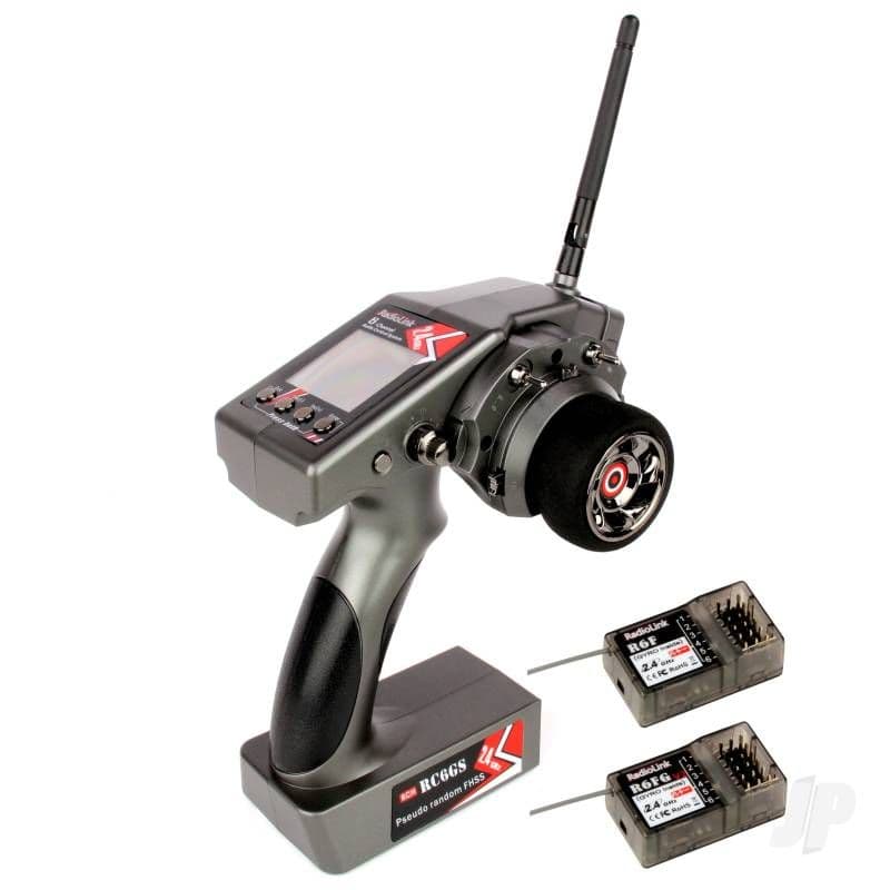 RadioLink RC6GS-V2 2 4GHz 6-Channel Tx with 1x R6FG Gyro Rx and 1x R6F ...