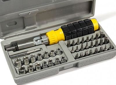 Ratchet Screwdriver Spanner Socket Set 1/4