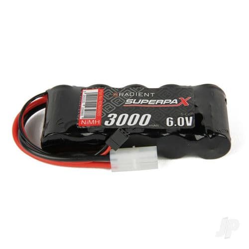 Receiver Battery NiMH 6.0V 3000mAh SC Flat, Rx, TAM / JR