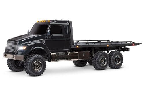 Traxxas Black TRX-6 Ultimate RC Hauler 1:10 6X6 Electric Flatbed Truck with Pro Scale Winch (+ TQi 4