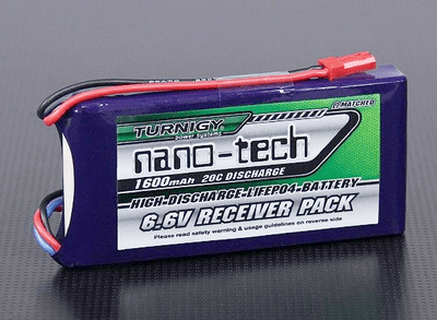 Turnigy nano-tech 1600mAh 2S1P 20~40C LiFePo4 Receiver Pack