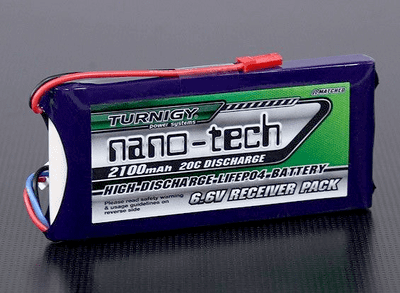 Turnigy nano-tech 2100mAh 2S1P 20~40C LiFePo4 Receiver Pack