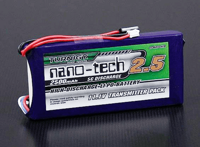 Turnigy nano-tech 2500mAh 3S1P 5~10C Transmitter Lipo Pack (Futaba 6EX and 3PKS)
