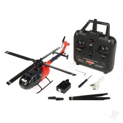Twister BO-105 Scale 250 Flybarless Helicopter with 6 Axis Stabilisation and Altitude Hold Grey/Red