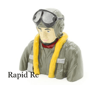 WWII German Pilot (H78 x W84 x D42mm)