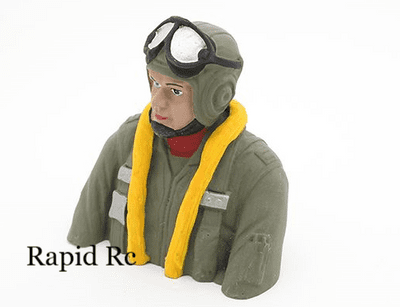 WWII German Pilot (H93 x W88 x D50mm)
