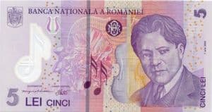 70118 ROMANIA  P118j 1st January 2018 5 Lei (plastic) banknote uncirculated