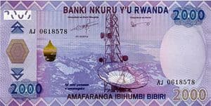 79940 RWANDA P40 01-12-2014 2,000 Francs banknote uncirculated