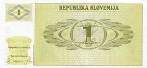 81101 SLOVENIA P1a 1990 1 Tolar  banknote uncirculated