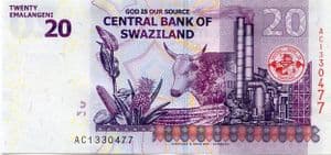 87337c SWAZILAND P37c 6.9.2017 20 Emalangeni banknote uncirculated