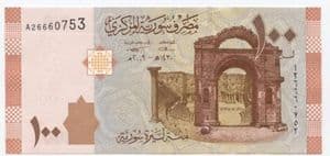 87671 SYRIA  P113 2009 100 Pounds  banknote uncirculated
