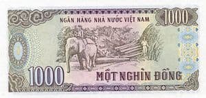 90106 VIETNAM P106a 1988 1,000 Dong banknote uncirculated