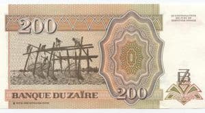98161 ZAIRE  P61 15-2-1994 200 Nouveau Zaire banknote uncirculated